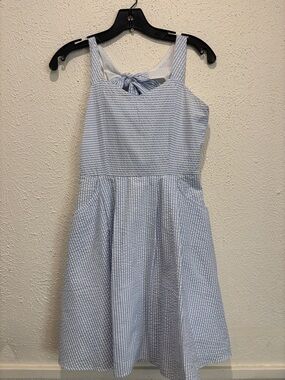 Rare Editions Light Blue & White Striped Sundress